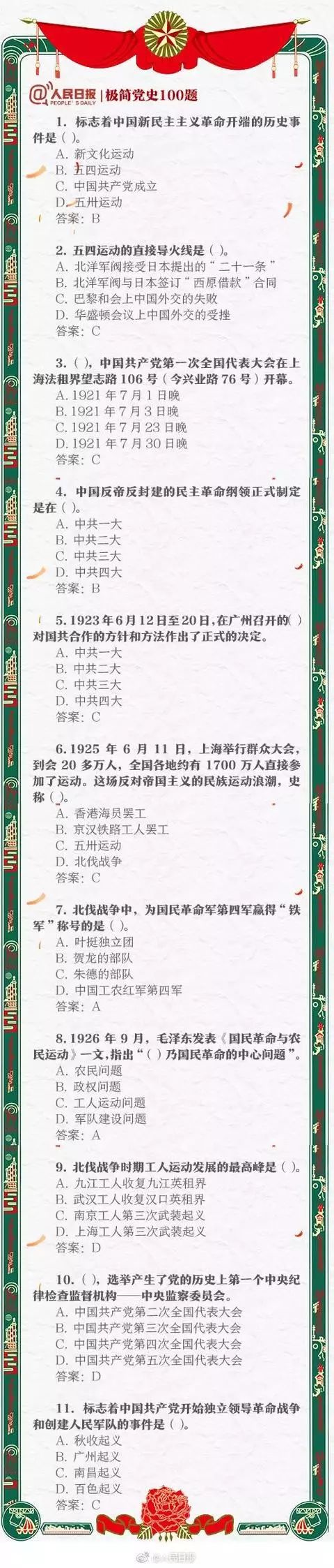 漲知識！中共黨史常識100題，你能做對幾道？